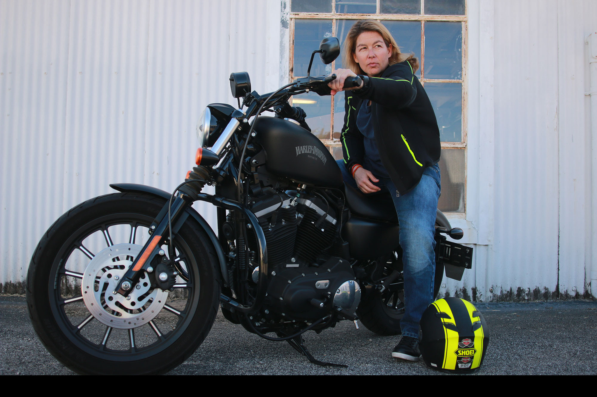Lenore Shefman, founder of Cyclistlaw, on her Harley-Davidson