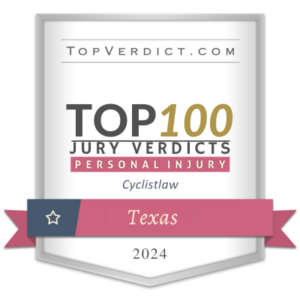 Top 100 Verdicts in Texas Badge For Cyclistlaw